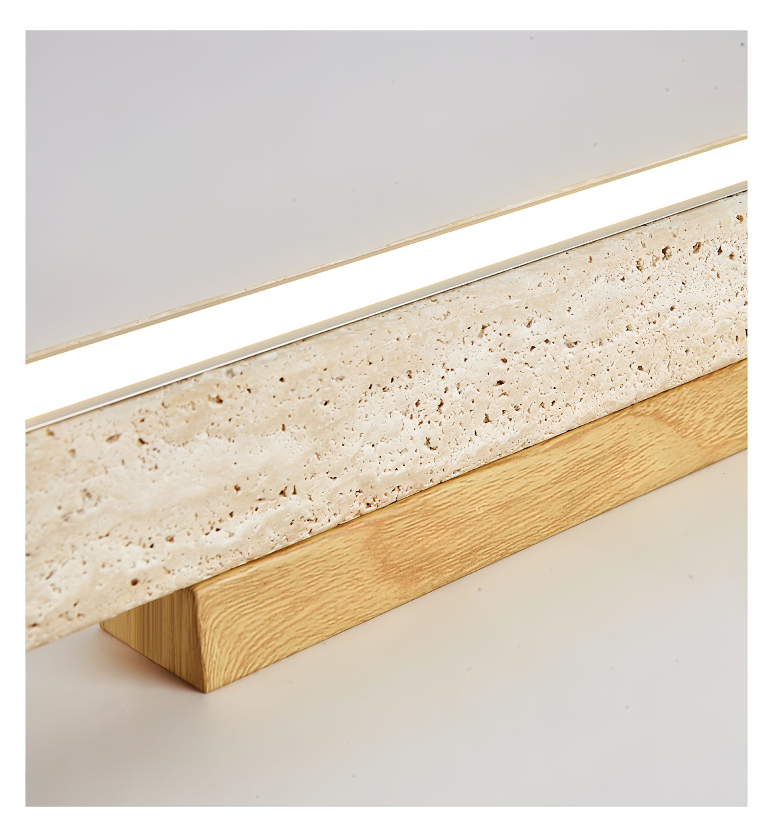 Kevis Minimalist Travertine Linear Ceiling Light-Neutral Decor