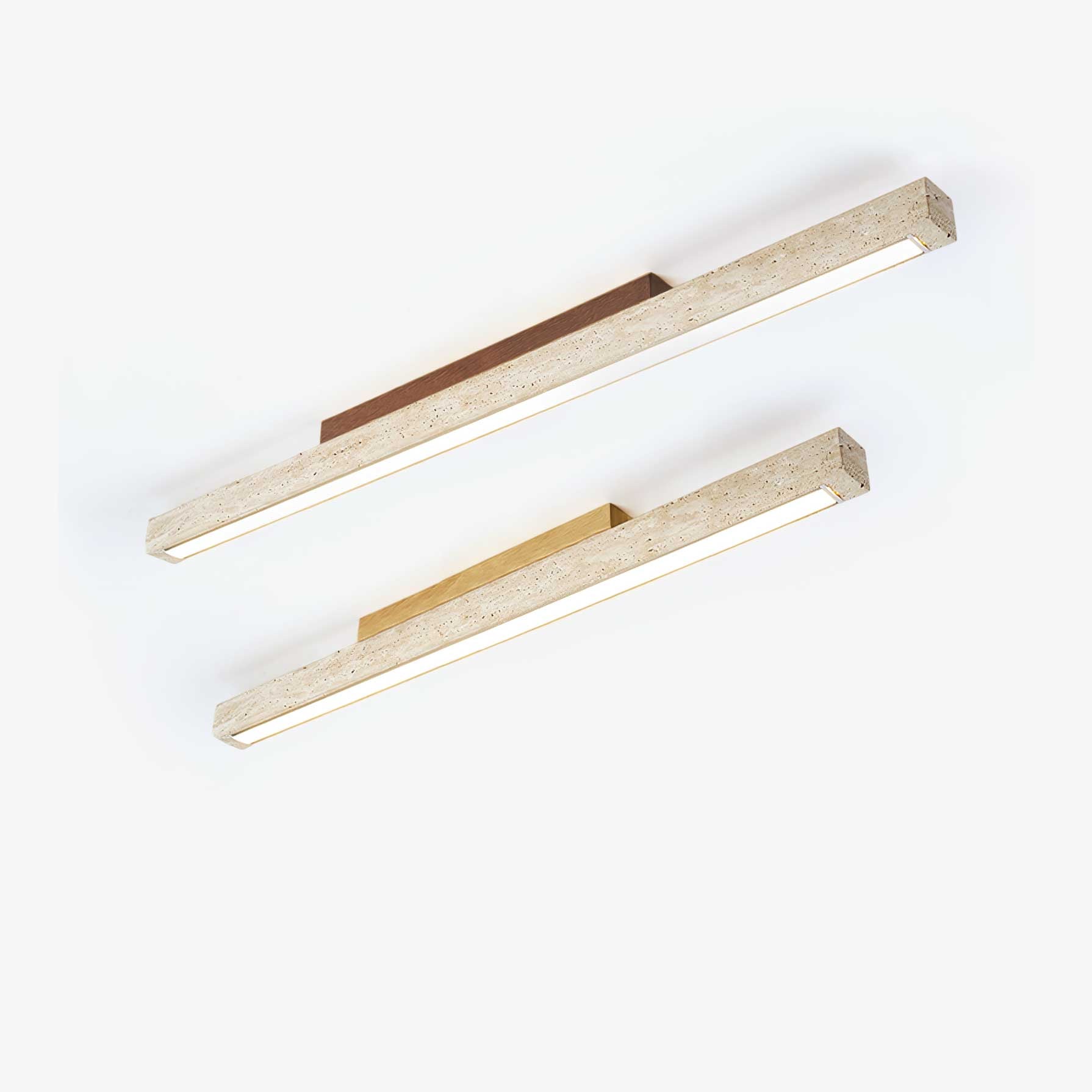 Kevis Minimalist Travertine Linear Ceiling Light-Neutral Decor