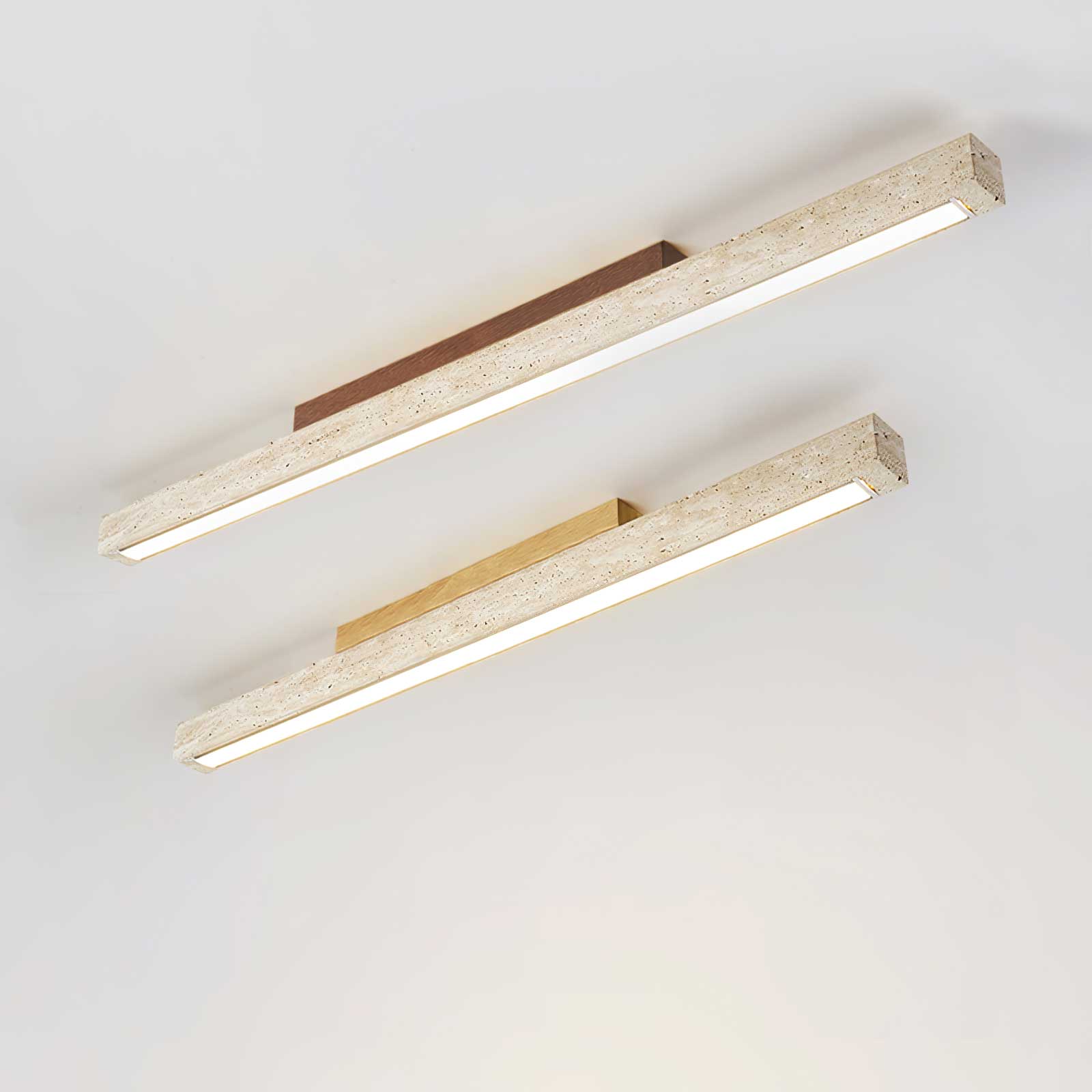 Kevis Minimalist Travertine Linear Ceiling Light-Neutral Decor