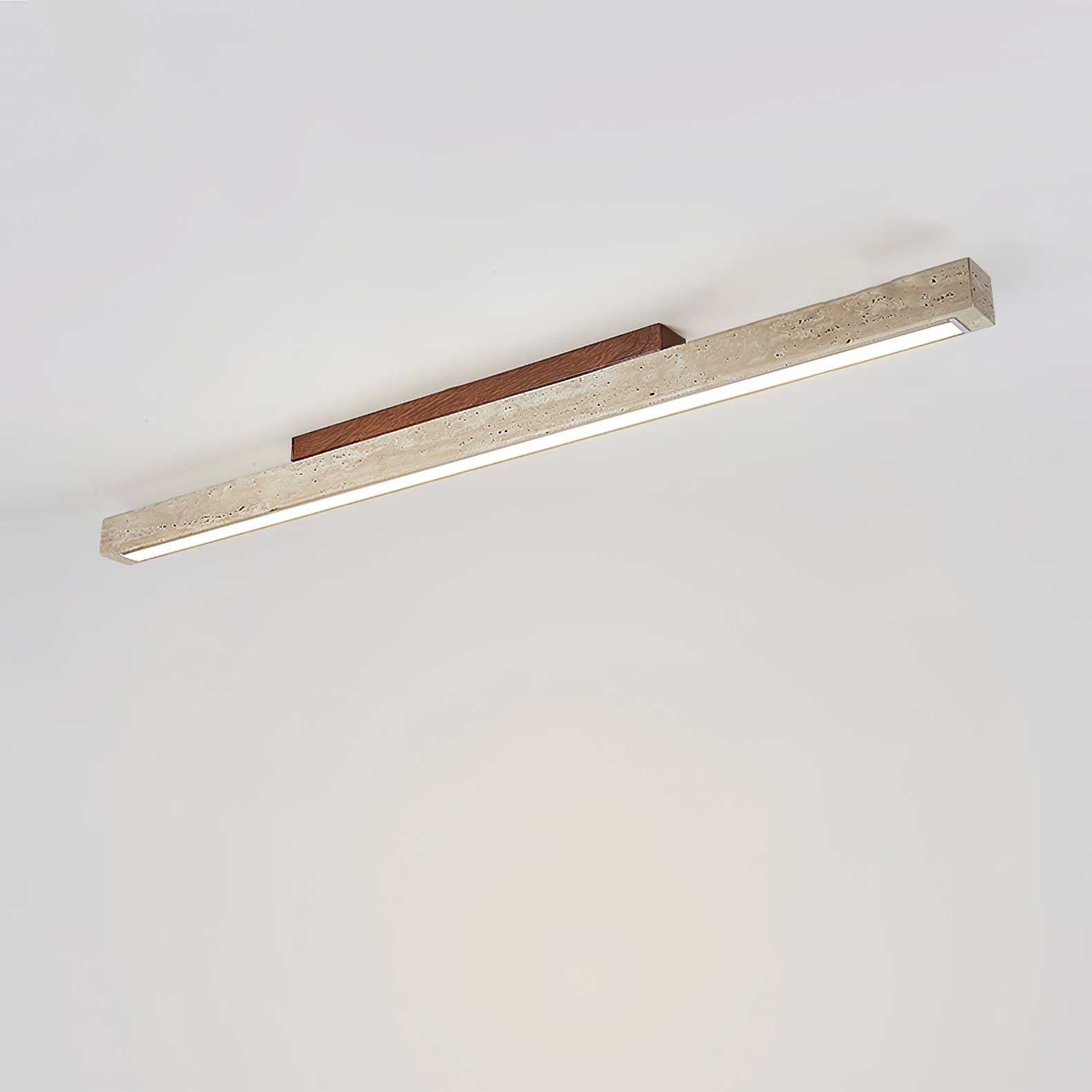 Kevis Minimalist Travertine Linear Ceiling Light-Neutral Decor
