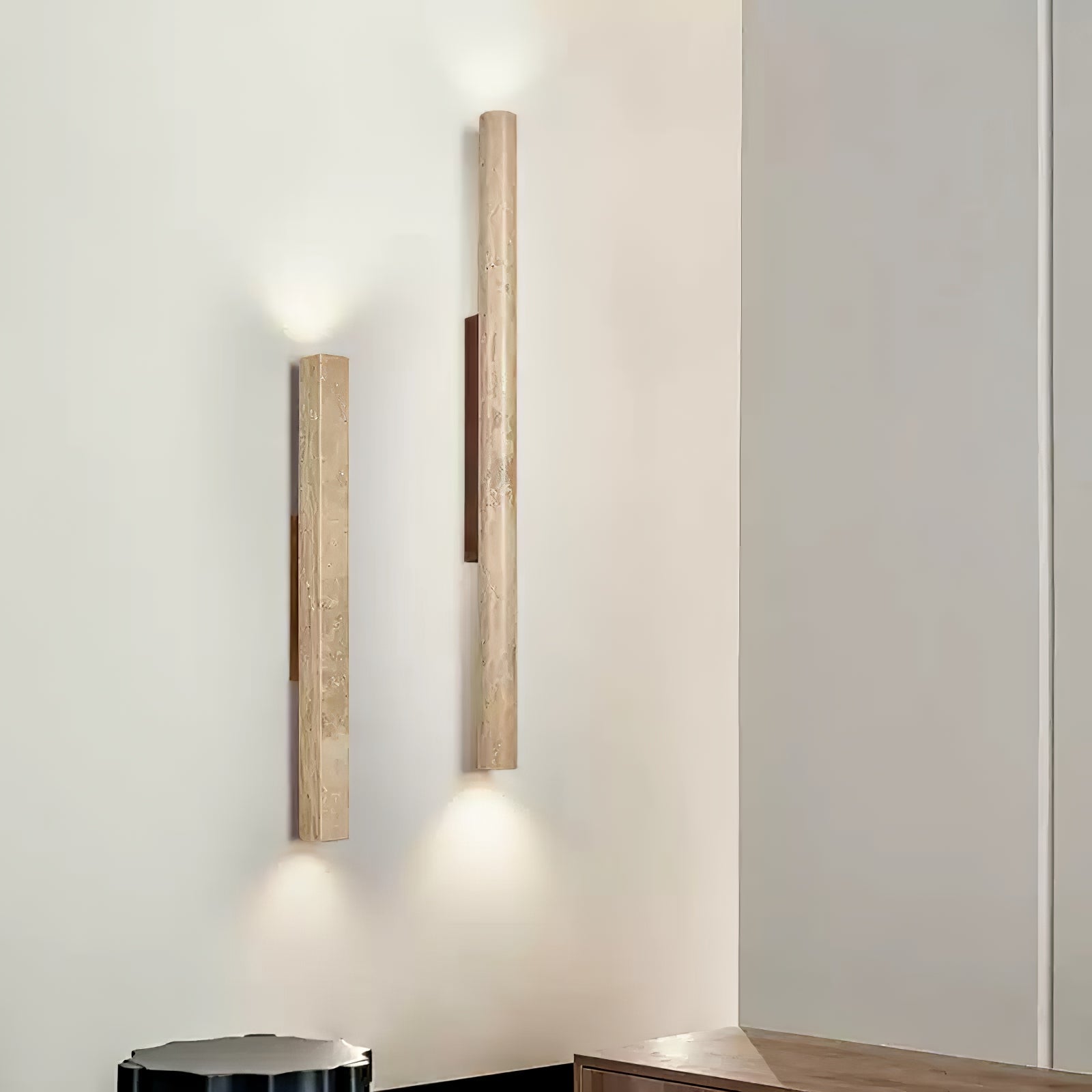 Ines Minimalist Travertine Wall Light-Neutral Decor
