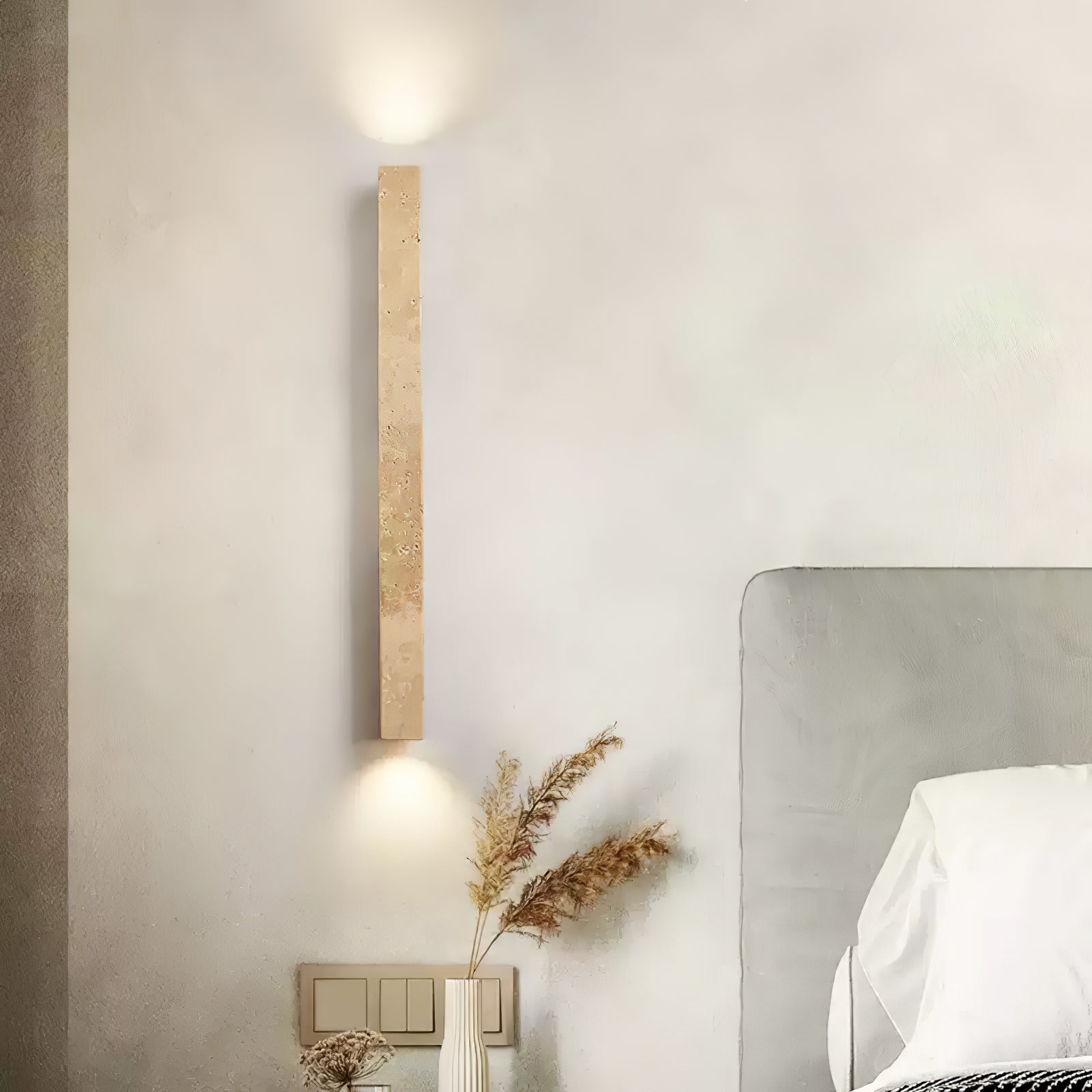 Ines Minimalist Travertine Wall Light-Neutral Decor
