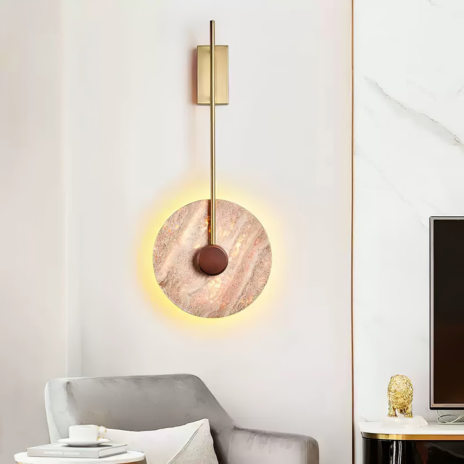 Palt Travertine Wall Light-Neutral Decor