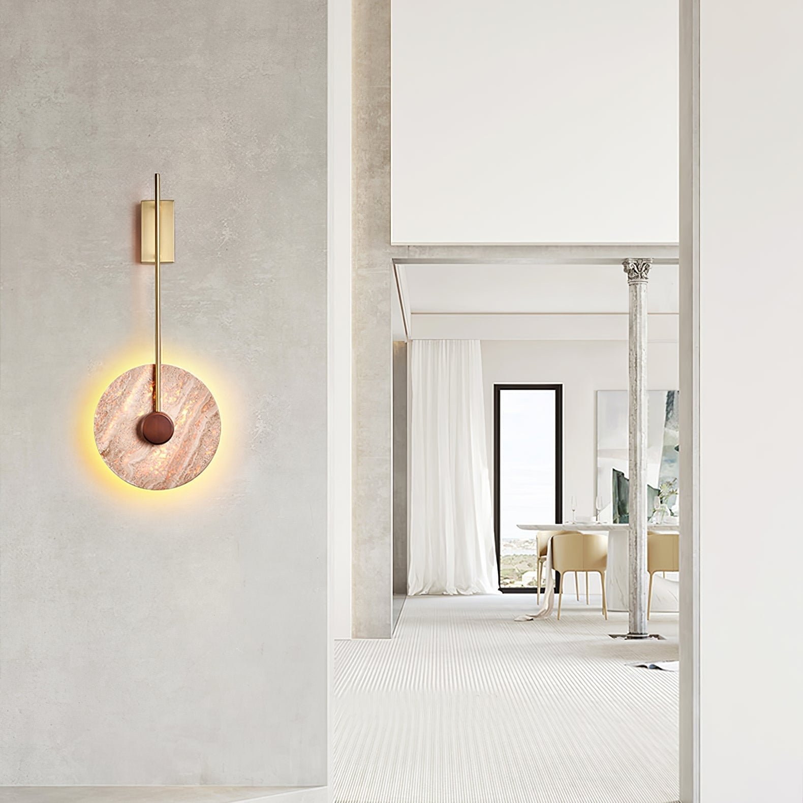 Palt Travertine Wall Light-Neutral Decor