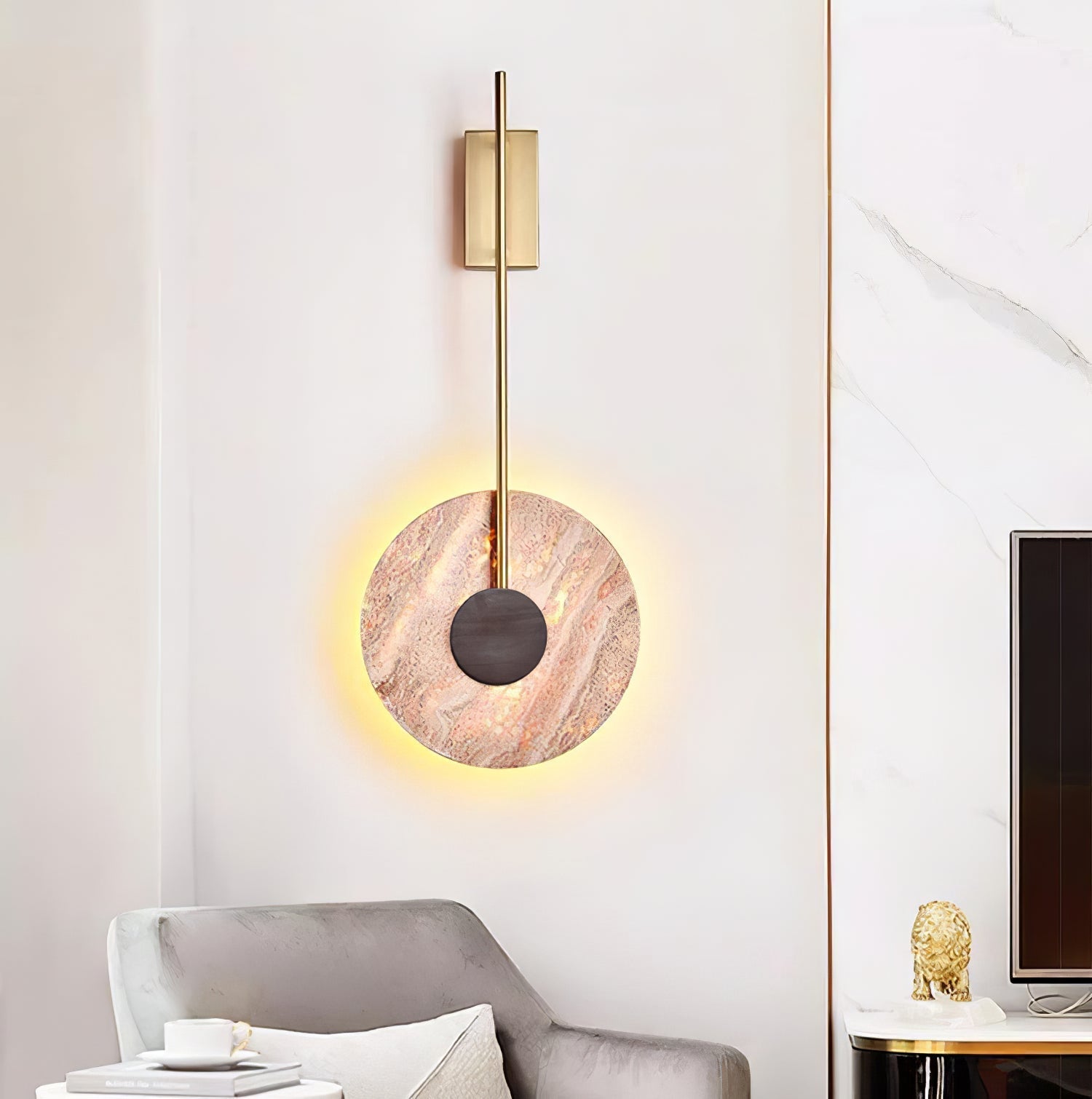 Palt Travertine Wall Light-Neutral Decor