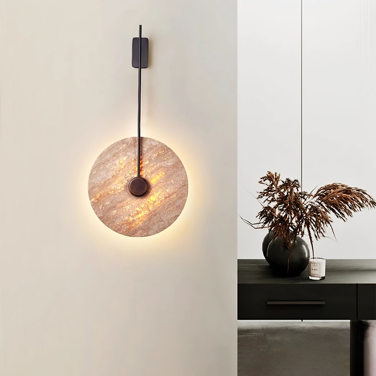 Palt Travertine Wall Light-Neutral Decor