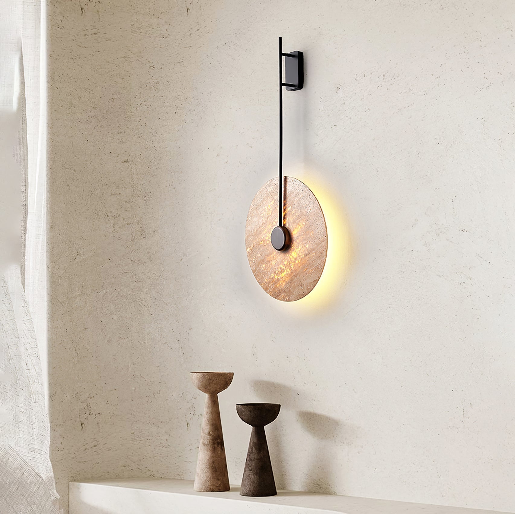 Palt Travertine Wall Light-Neutral Decor