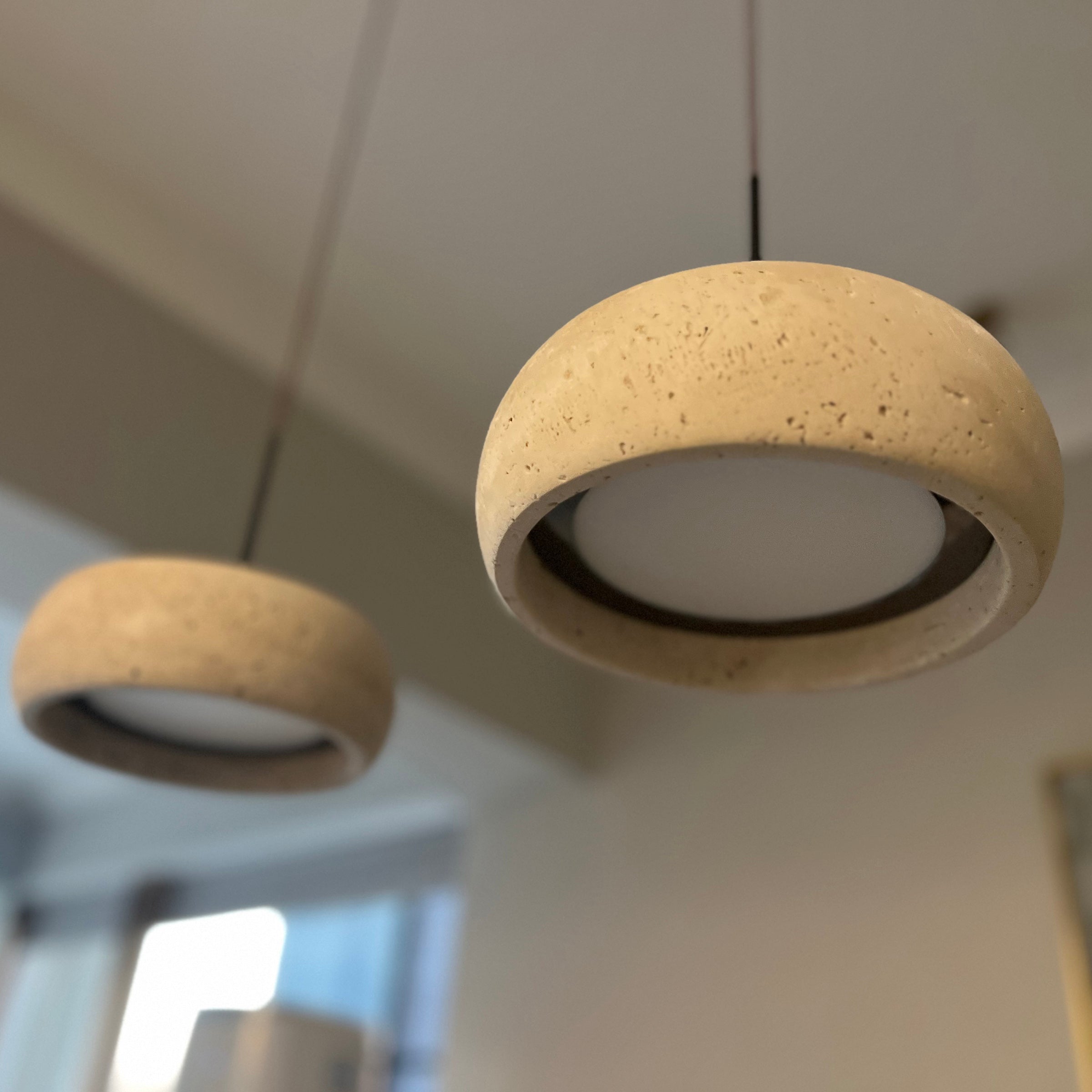 Tova Donut-Shaped Pendant Lights Travertine - Neutralighting