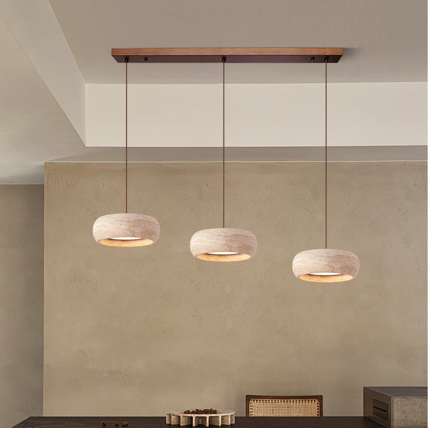 Ritta Donut-Shaped Pendant Lights Travertine - Neutralighting
