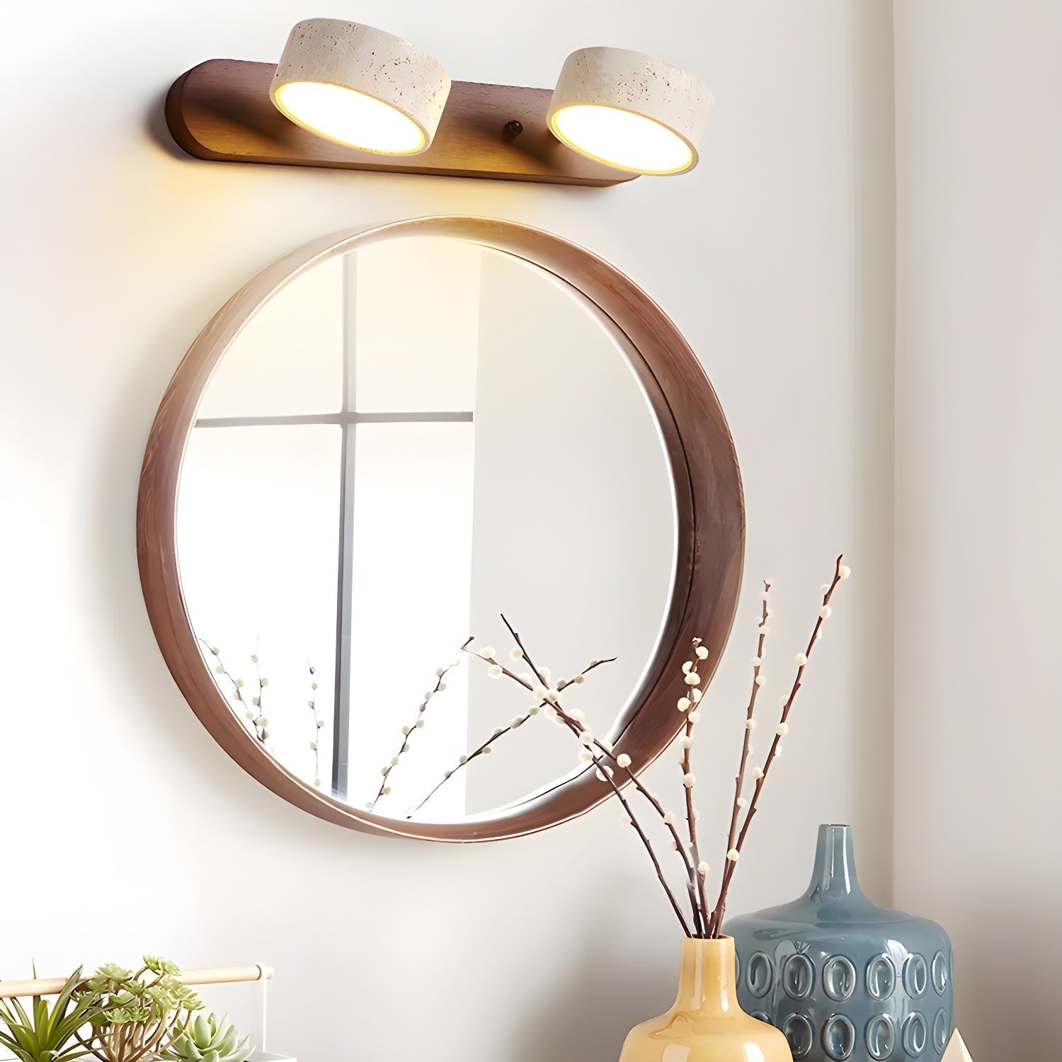 Voloreth Minimalist Travertine Wall Light-Neutral Decor