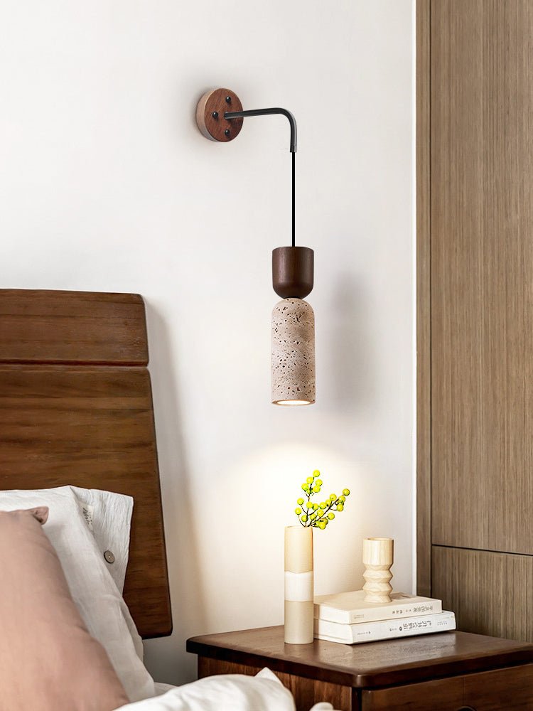 Travertine Fusion Wall Sconce-Neutral Decor