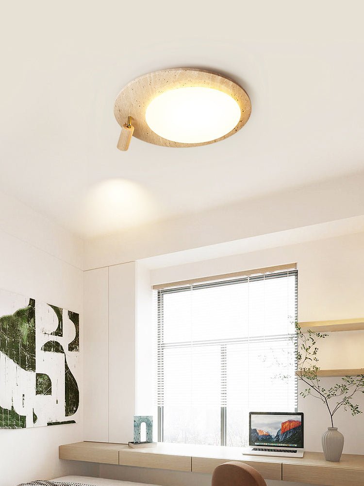 Travertine Oval Knob Ceilling Lamp-Neutral Decor