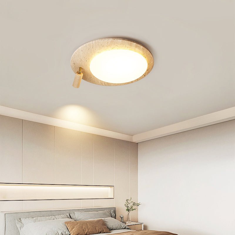 Travertine Oval Knob Ceilling Lamp-Neutral Decor