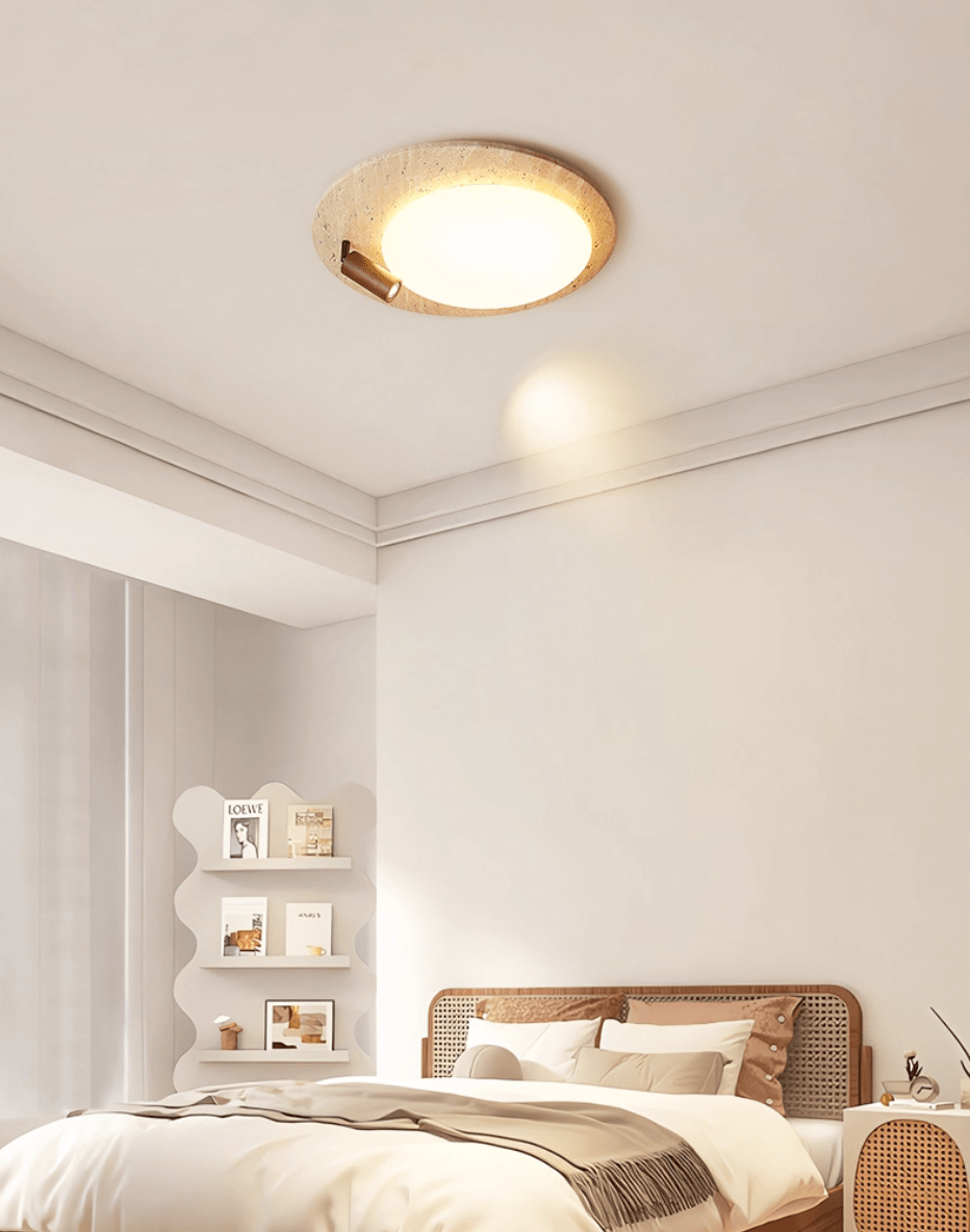 Travertine Oval Knob Ceilling Lamp-Neutral Decor