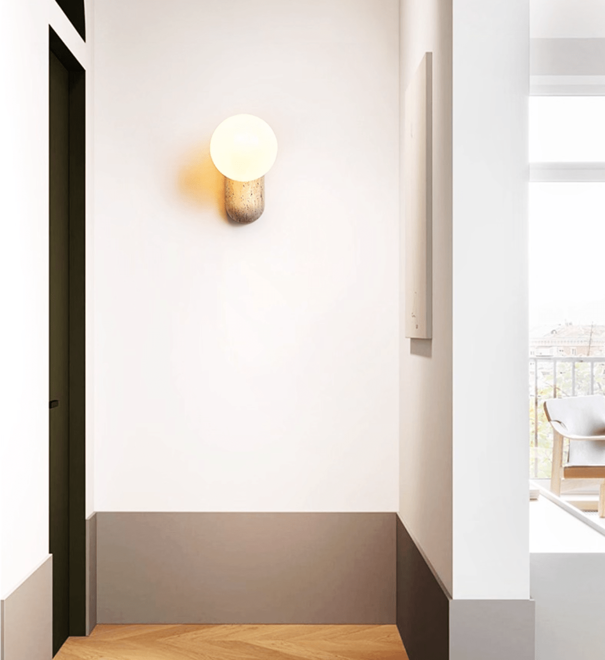 Aeralis Travetine Pebble Wall Light-Neutral Decor