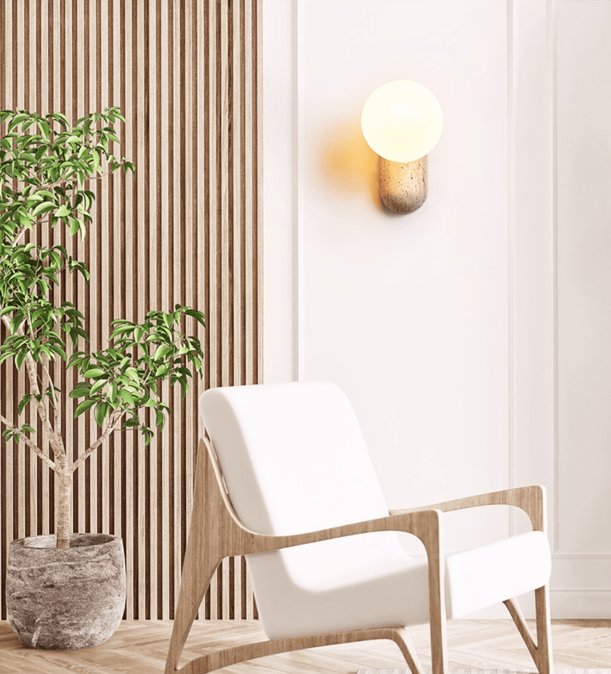Aeralis Travetine Pebble Wall Light-Neutral Decor