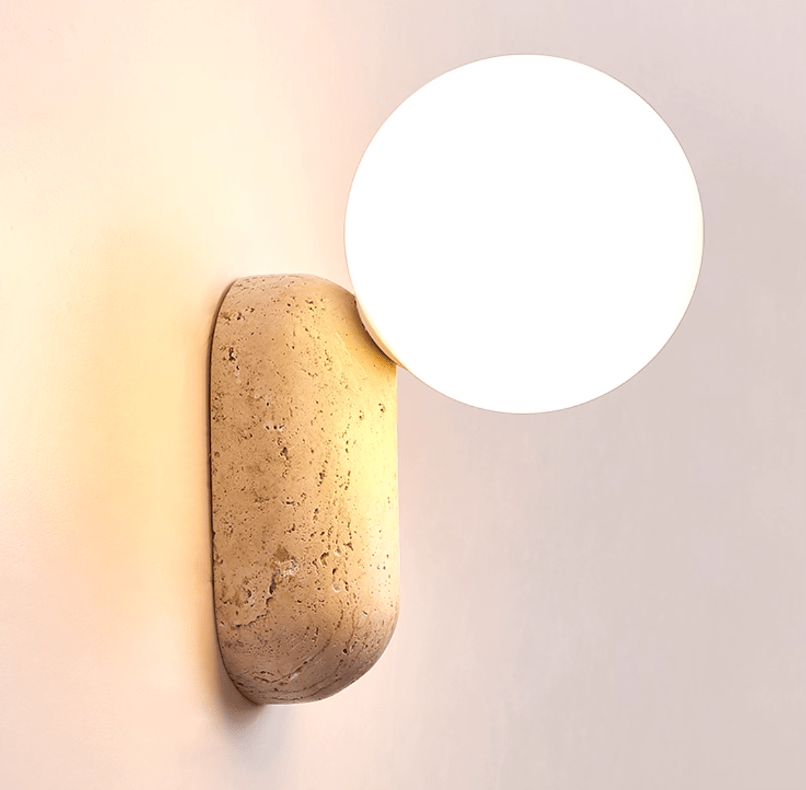 Aeralis Travetine Pebble Wall Light-Neutral Decor