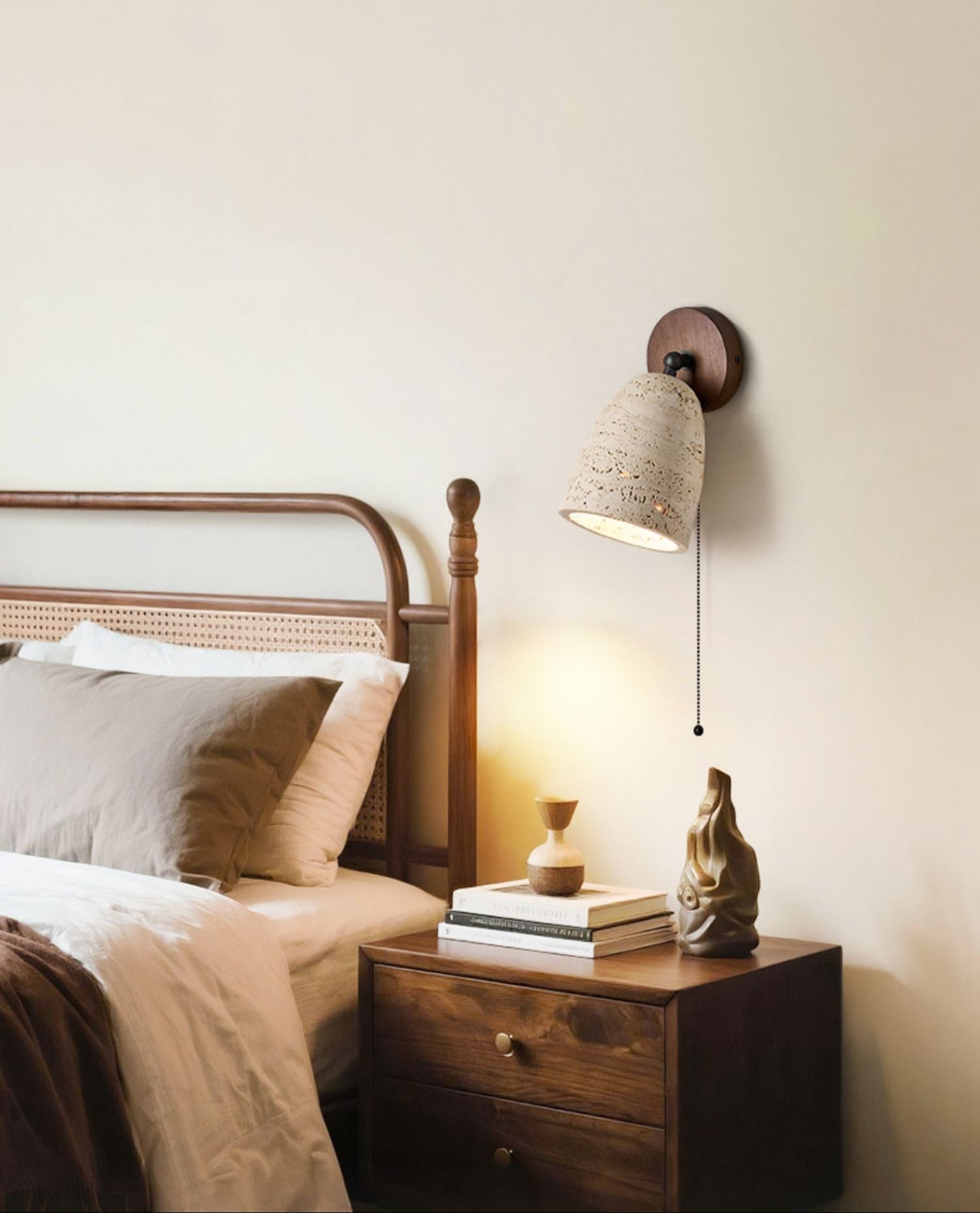Travertine Pivoting Sconce-Neutral Decor