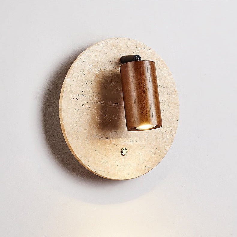 Travertine Spot Wall Sconce-Neutral Decor
