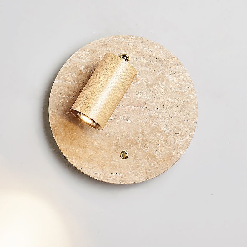 Travertine Spot Wall Sconce-Neutral Decor