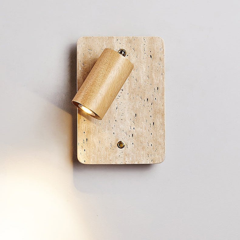 Travertine Spot Wall Sconce-Neutral Decor