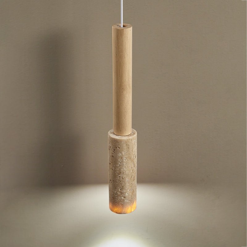 Travertine Stick Pendant Light-Neutral Decor