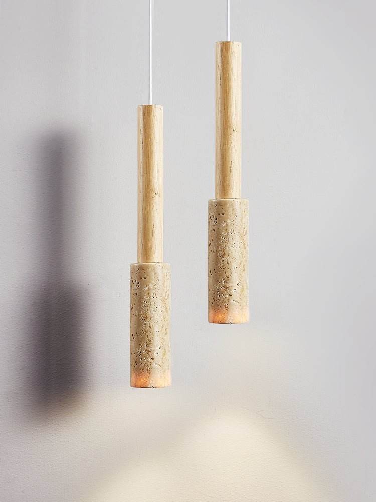 Travertine Stick Pendant Light-Neutral Decor