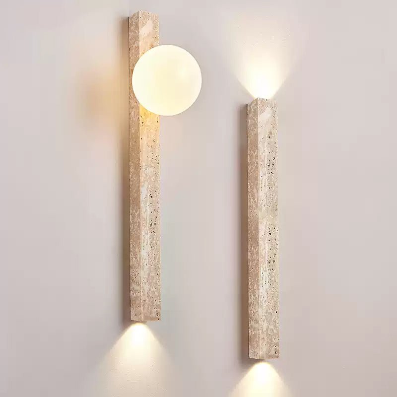Travertine Stripe Wall Sconce-Neutral Decor