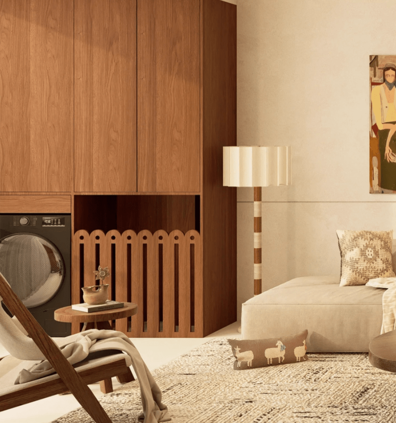 Vrys Striped Floor Lamp-Neutral Decor
