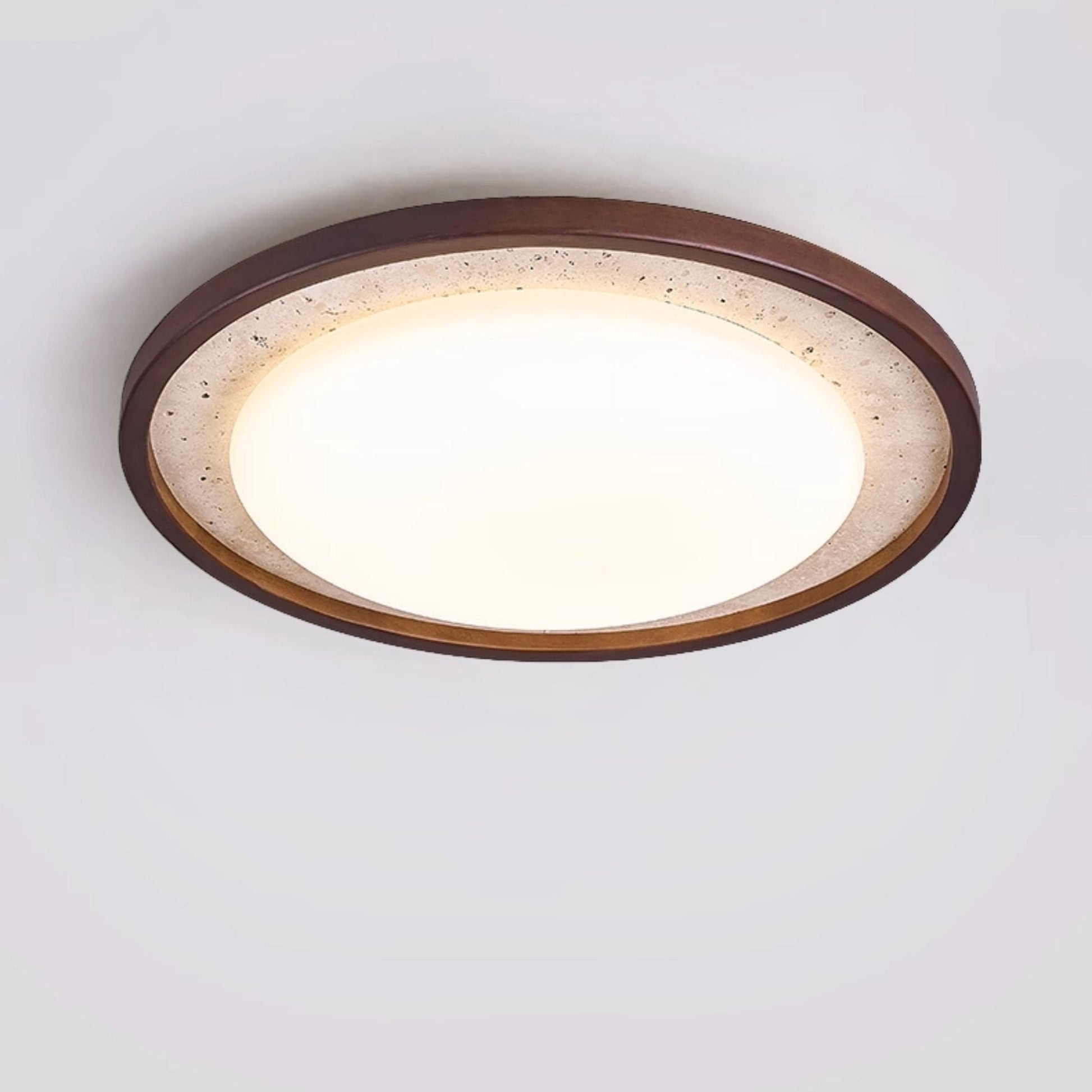 Bexm Round Yellow Travertine Ceiling Light-Neutral Decor