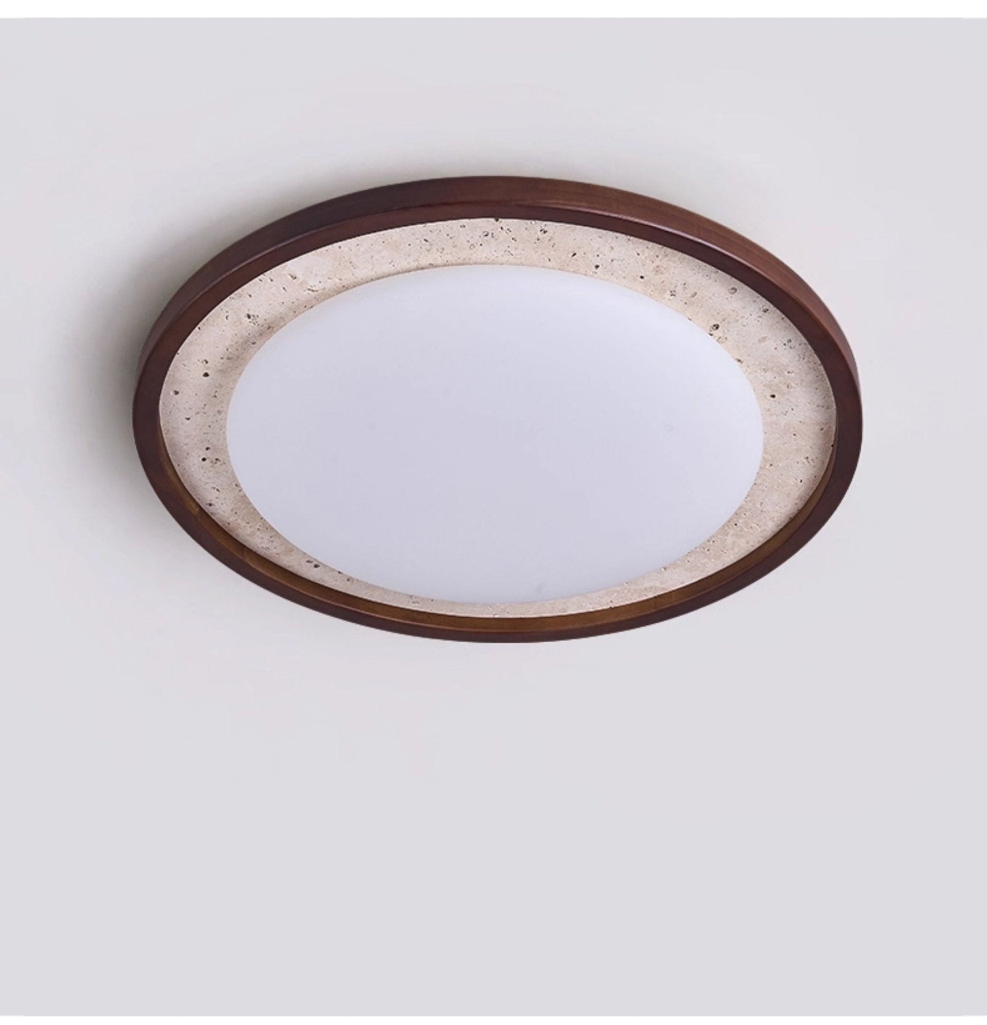 Bexm Round Yellow Travertine Ceiling Light-Neutral Decor