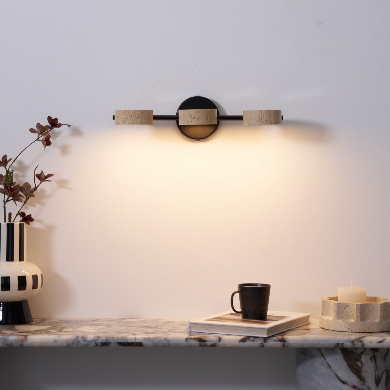Ceshair Multi Head Travertine Vanity Light-Neutral Decor