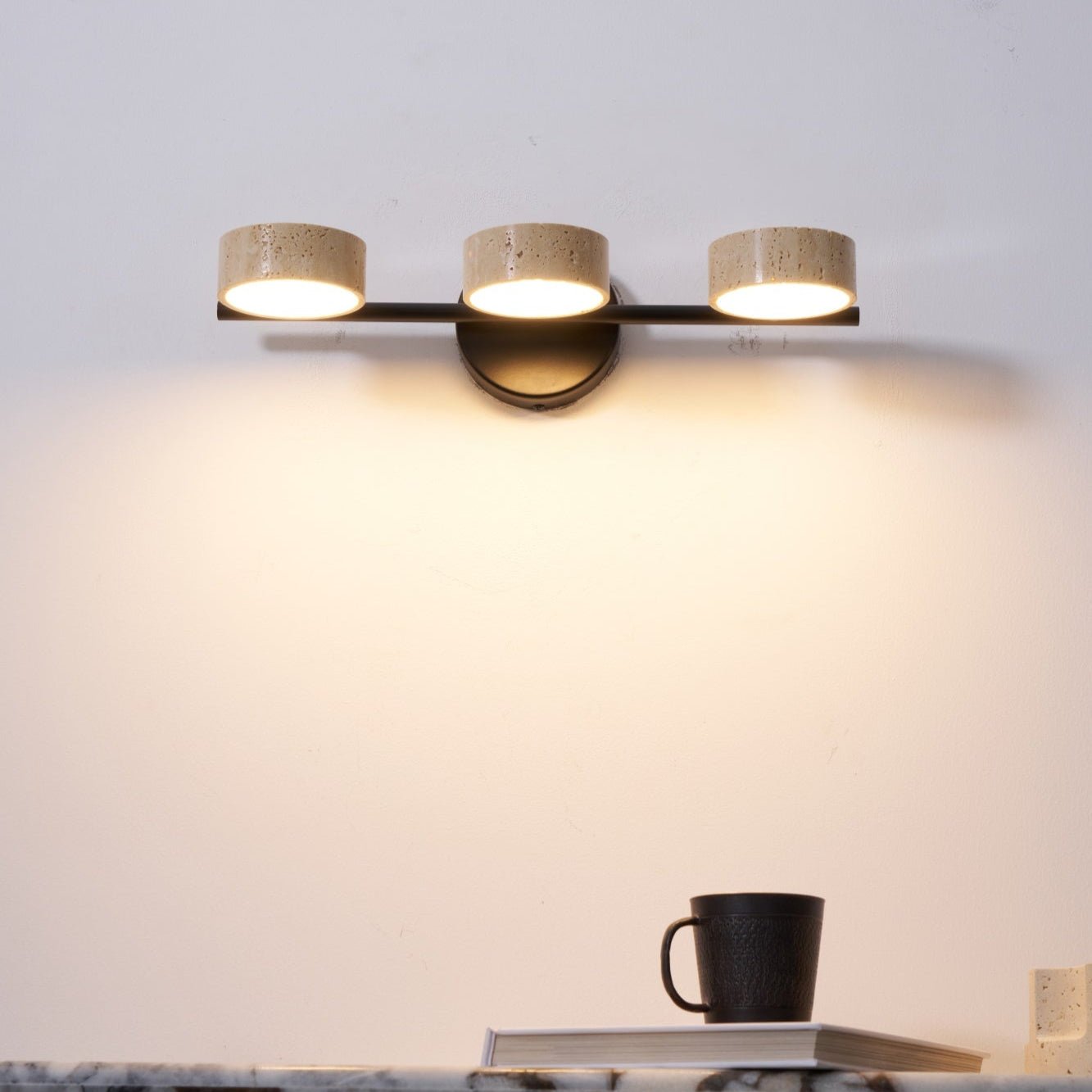 Ceshair Multi Head Travertine Vanity Light-Neutral Decor