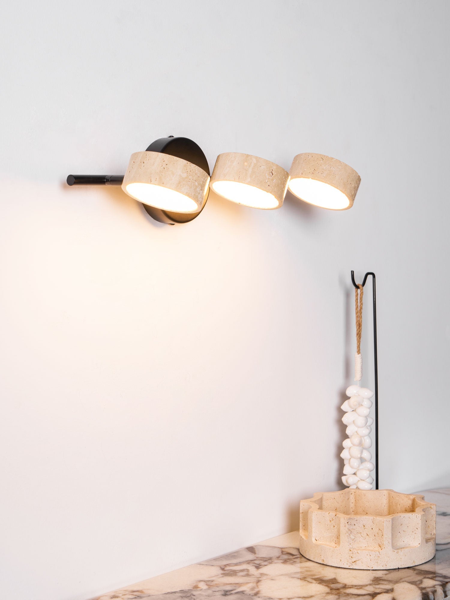 Ceshair Multi Head Travertine Vanity Light-Neutral Decor