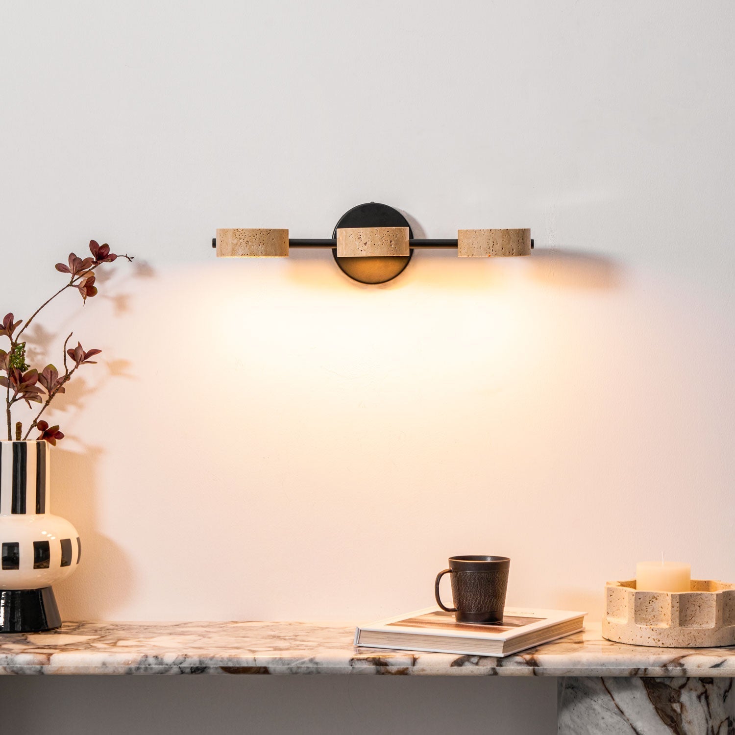 Ceshair Multi Head Travertine Vanity Light-Neutral Decor