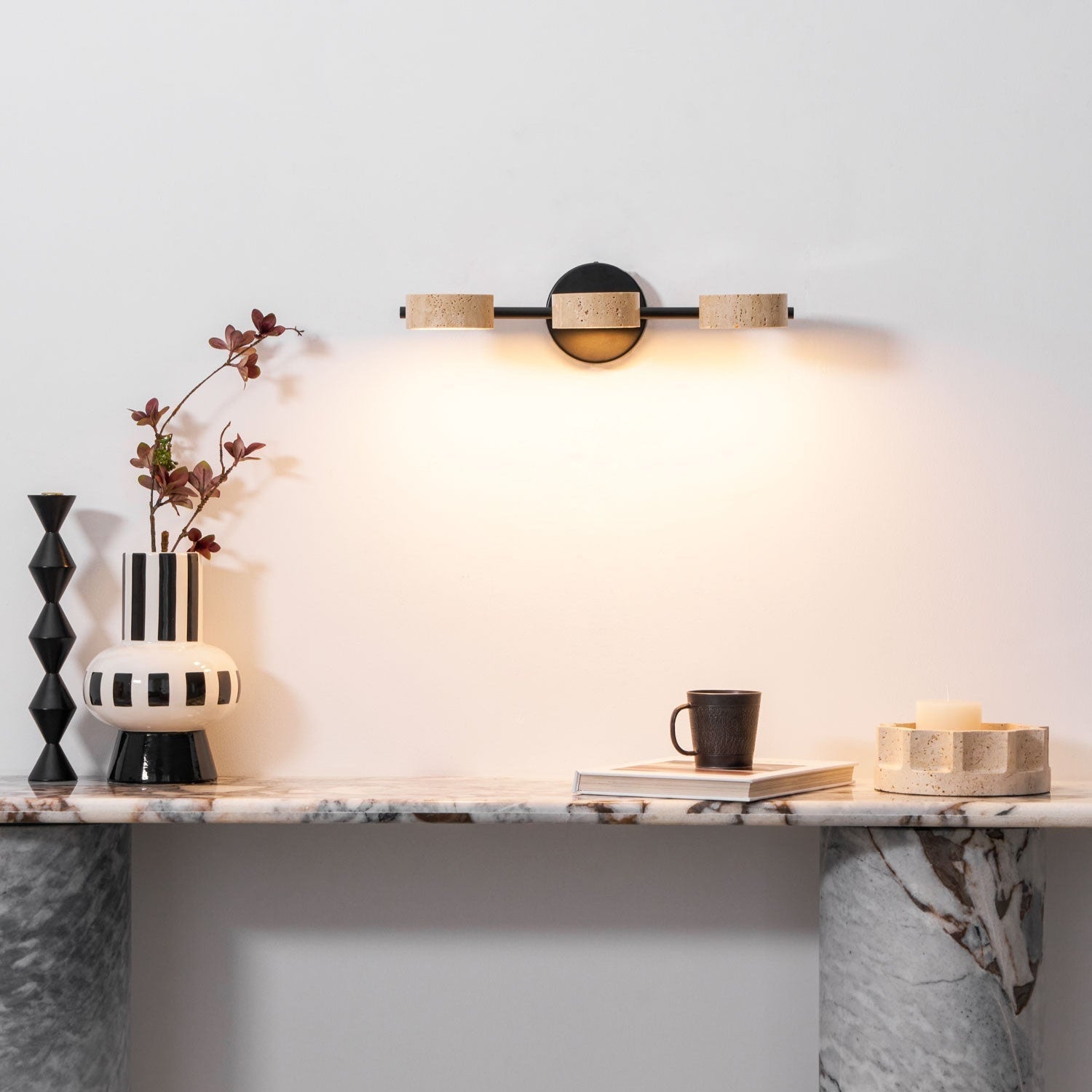 Ceshair Multi Head Travertine Vanity Light-Neutral Decor