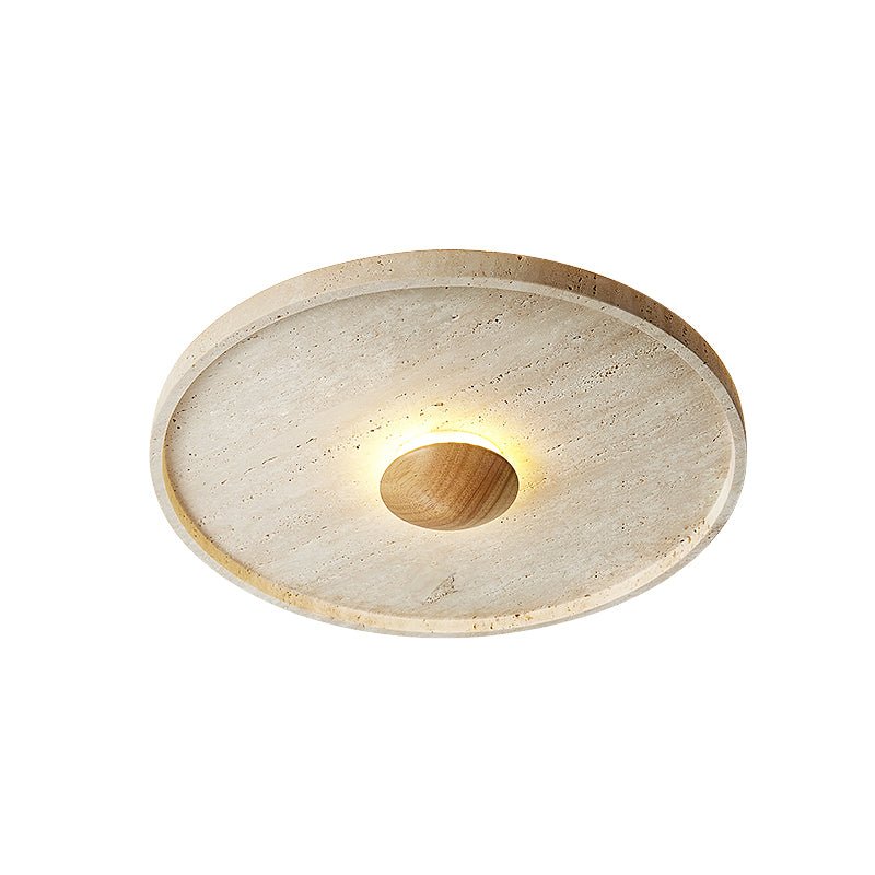 Gino Yellow Travertine Halo Ceiling Lamp-Neutral Decor