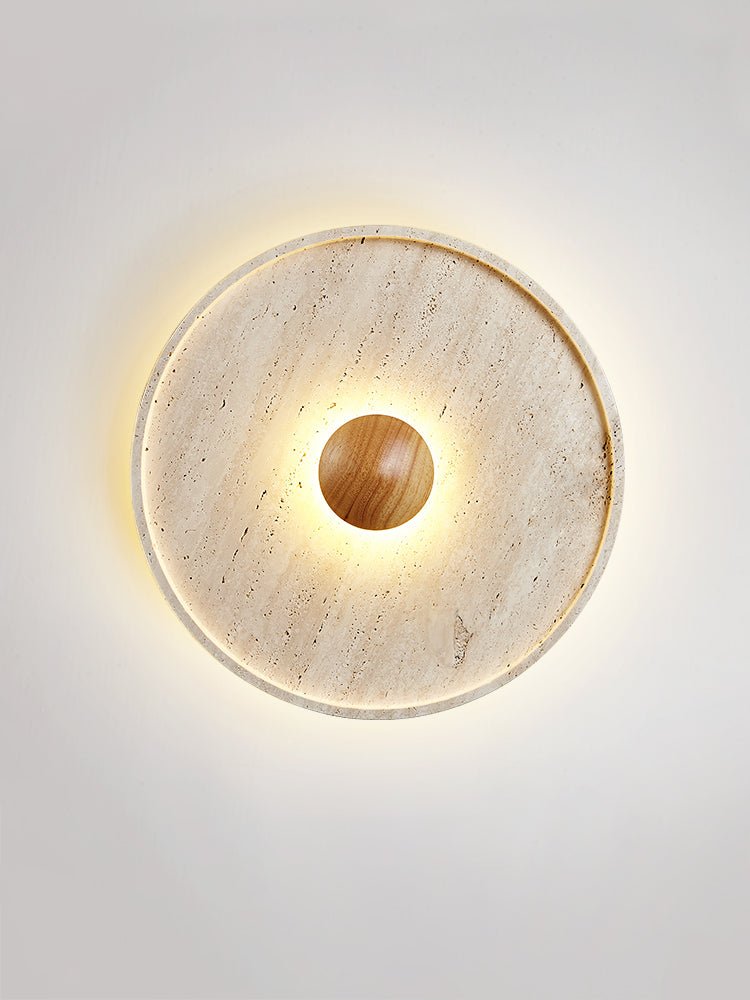 Gino Yellow Travertine Halo Ceiling Lamp-Neutral Decor