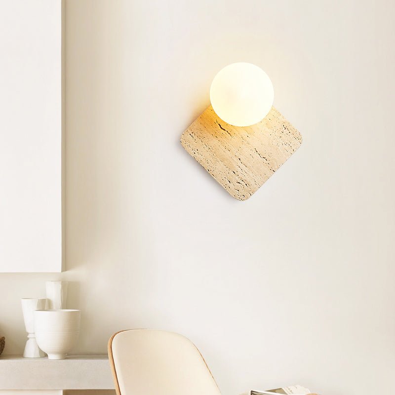 Pia Elmwood Globe Wood Wall Lamp-Neutral Decor