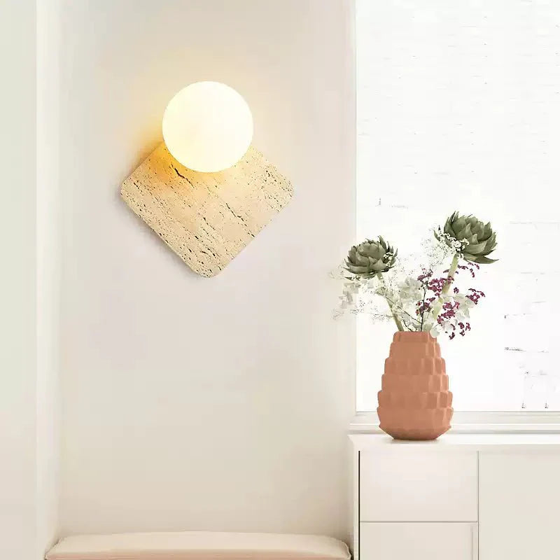 Pia Elmwood Globe Wood Wall Lamp-Neutral Decor