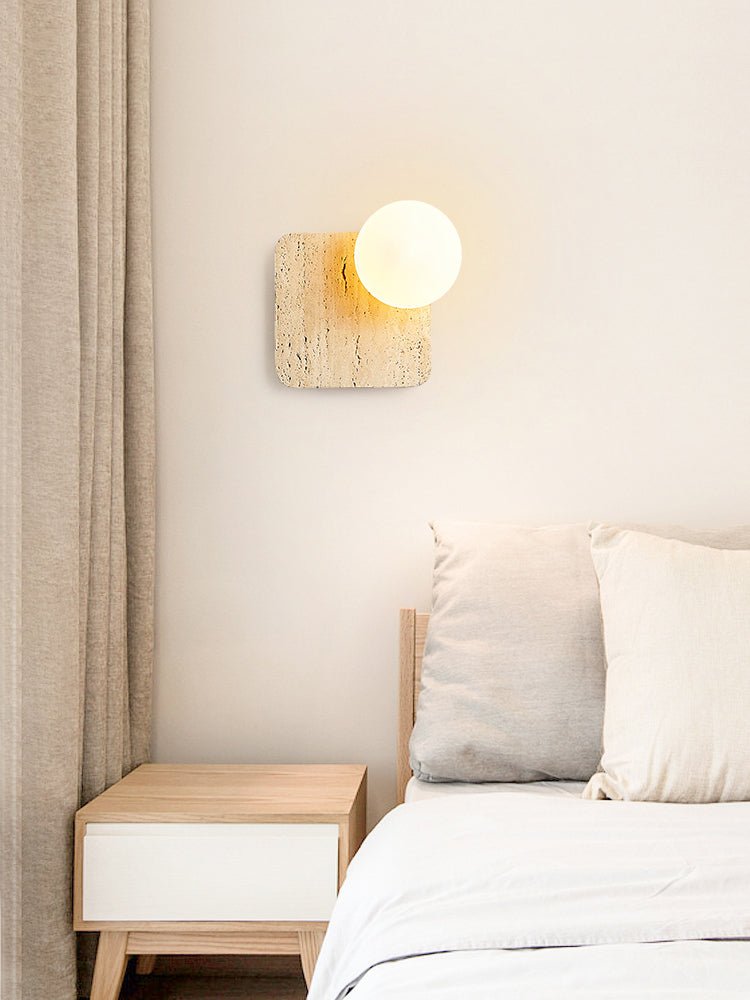 Pia Elmwood Globe Wood Wall Lamp-Neutral Decor