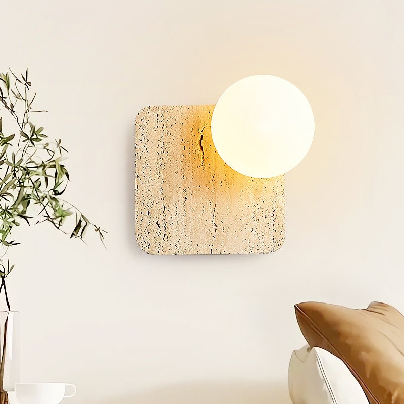 Pia Elmwood Globe Wood Wall Lamp-Neutral Decor