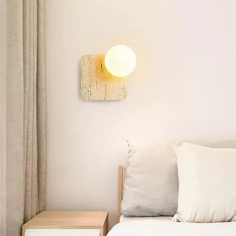 Pia Elmwood Globe Wood Wall Lamp-Neutral Decor