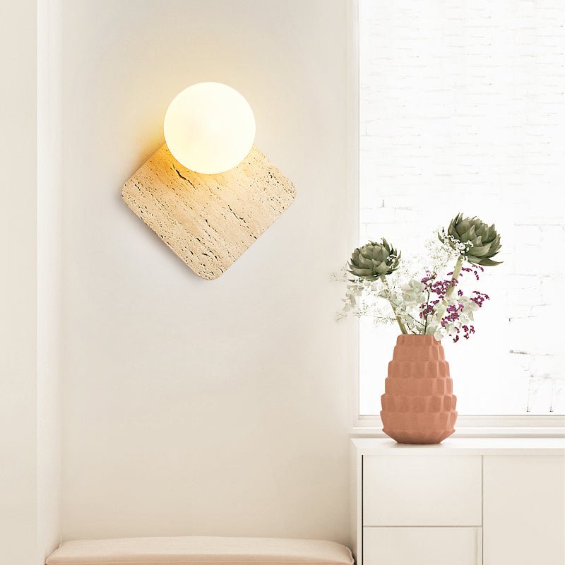 Pia Elmwood Globe Wood Wall Lamp-Neutral Decor