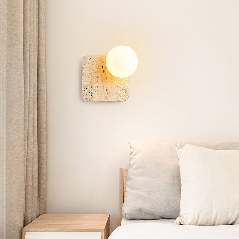Pia Elmwood Globe Wood Wall Lamp-Neutral Decor