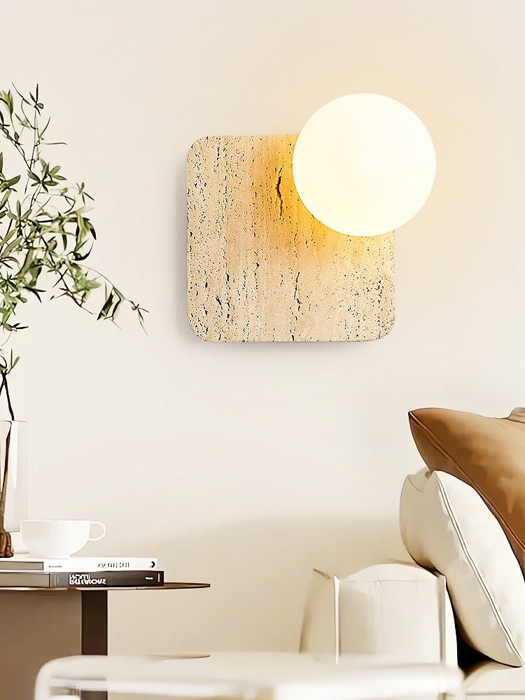 Pia Elmwood Globe Wood Wall Lamp-Neutral Decor