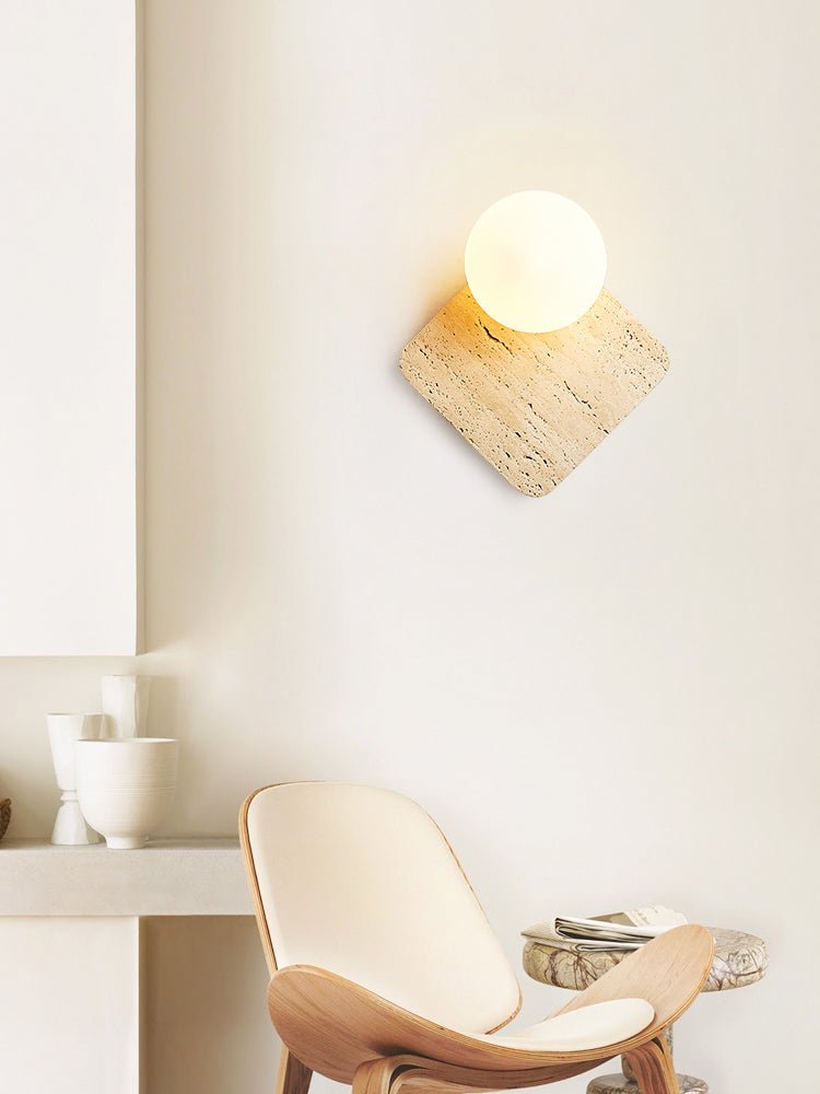 Pia Elmwood Globe Wood Wall Lamp-Neutral Decor