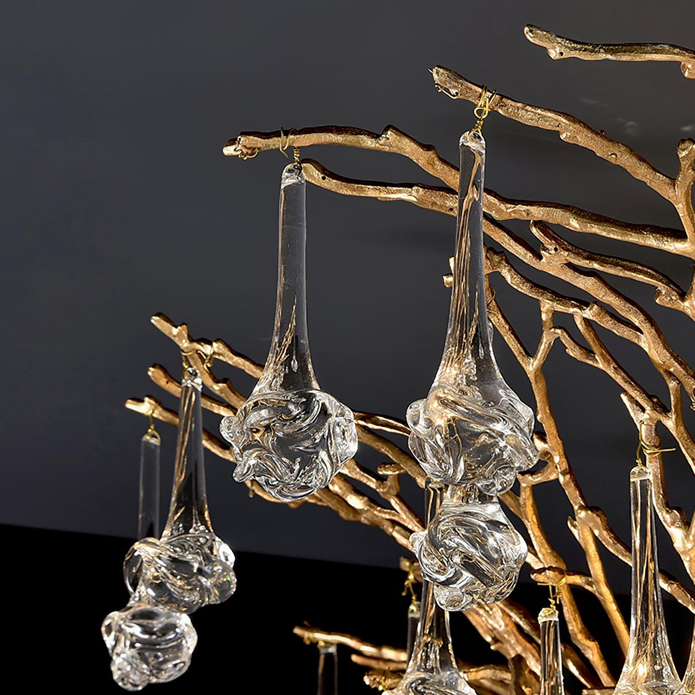 Abeleisa Tree Branch Staircase Brass Crystal Chandelier-Neutral Decor