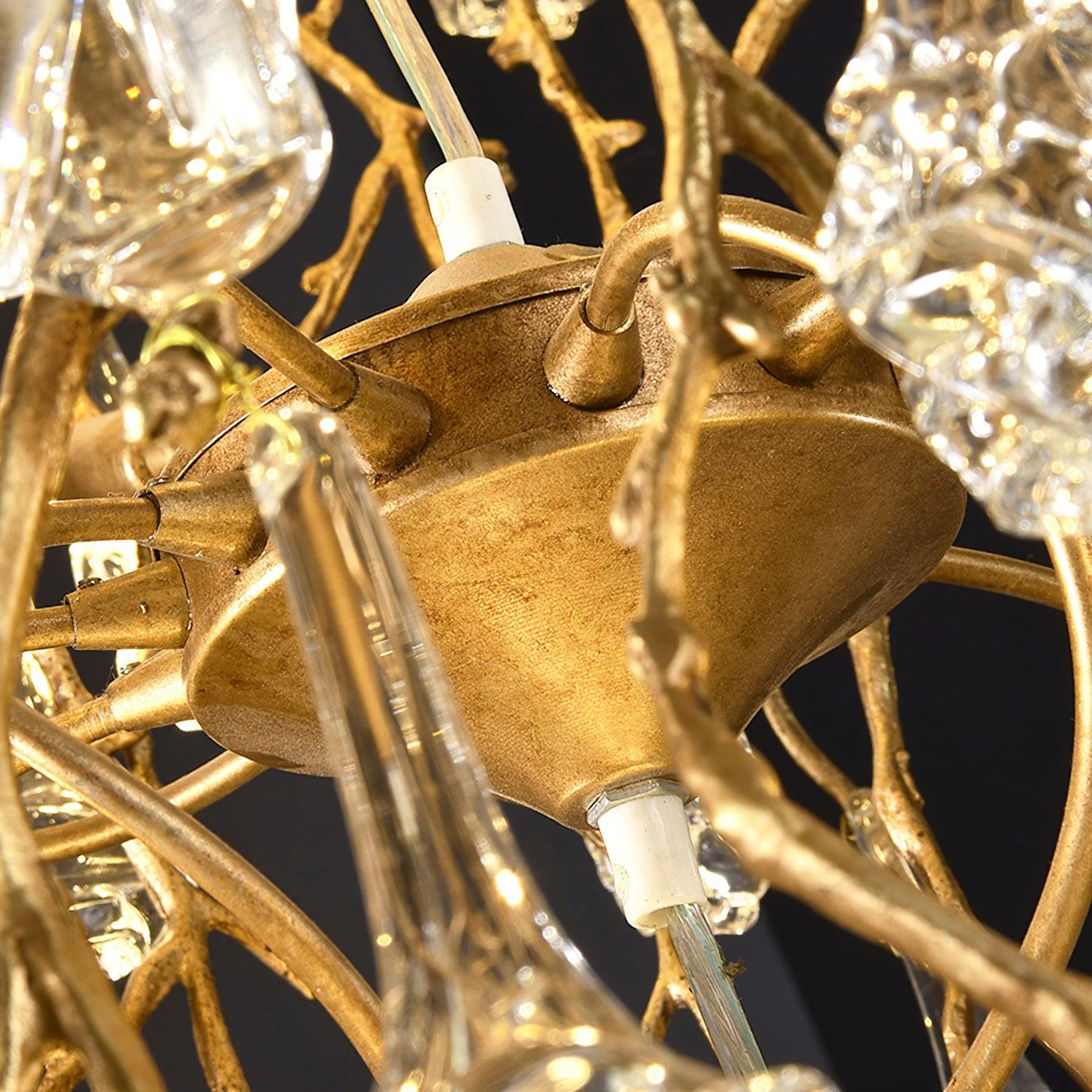 Abeleisa Tree Branch Staircase Brass Crystal Chandelier-Neutral Decor