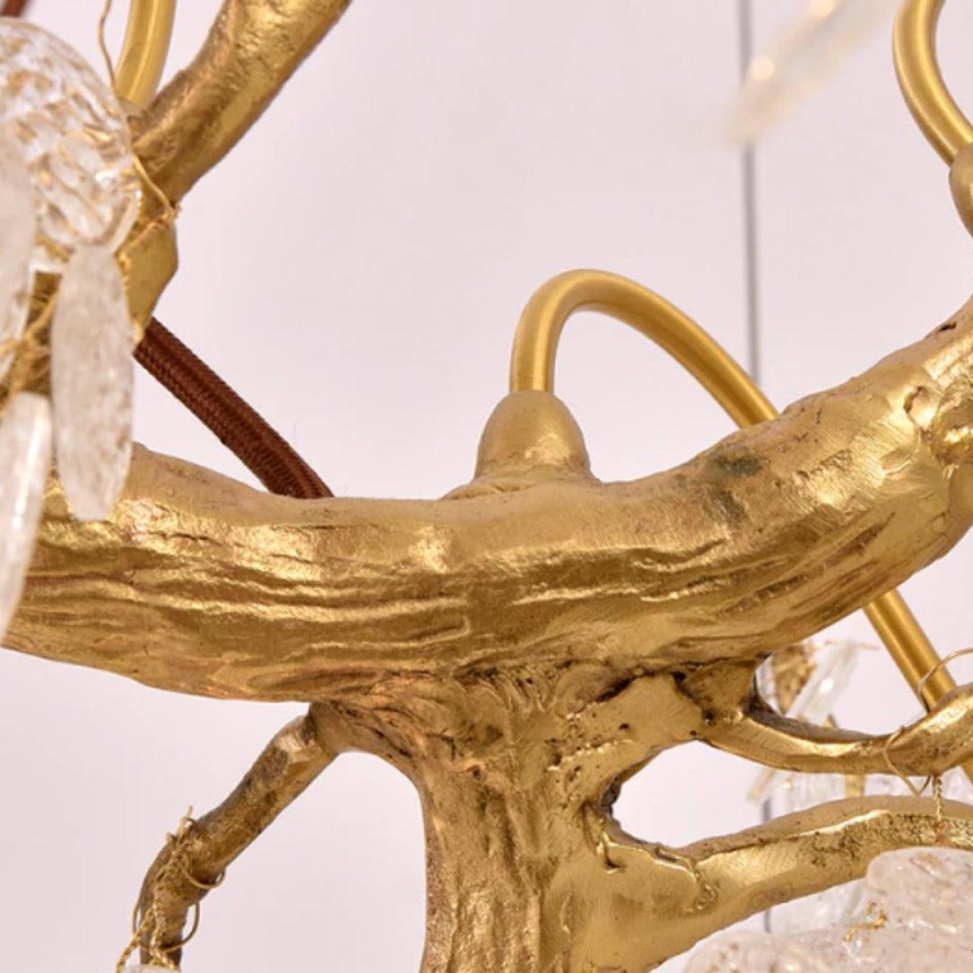 Abeleisa Tree Branch Staircase Brass Crystal Chandelier-Neutral Decor